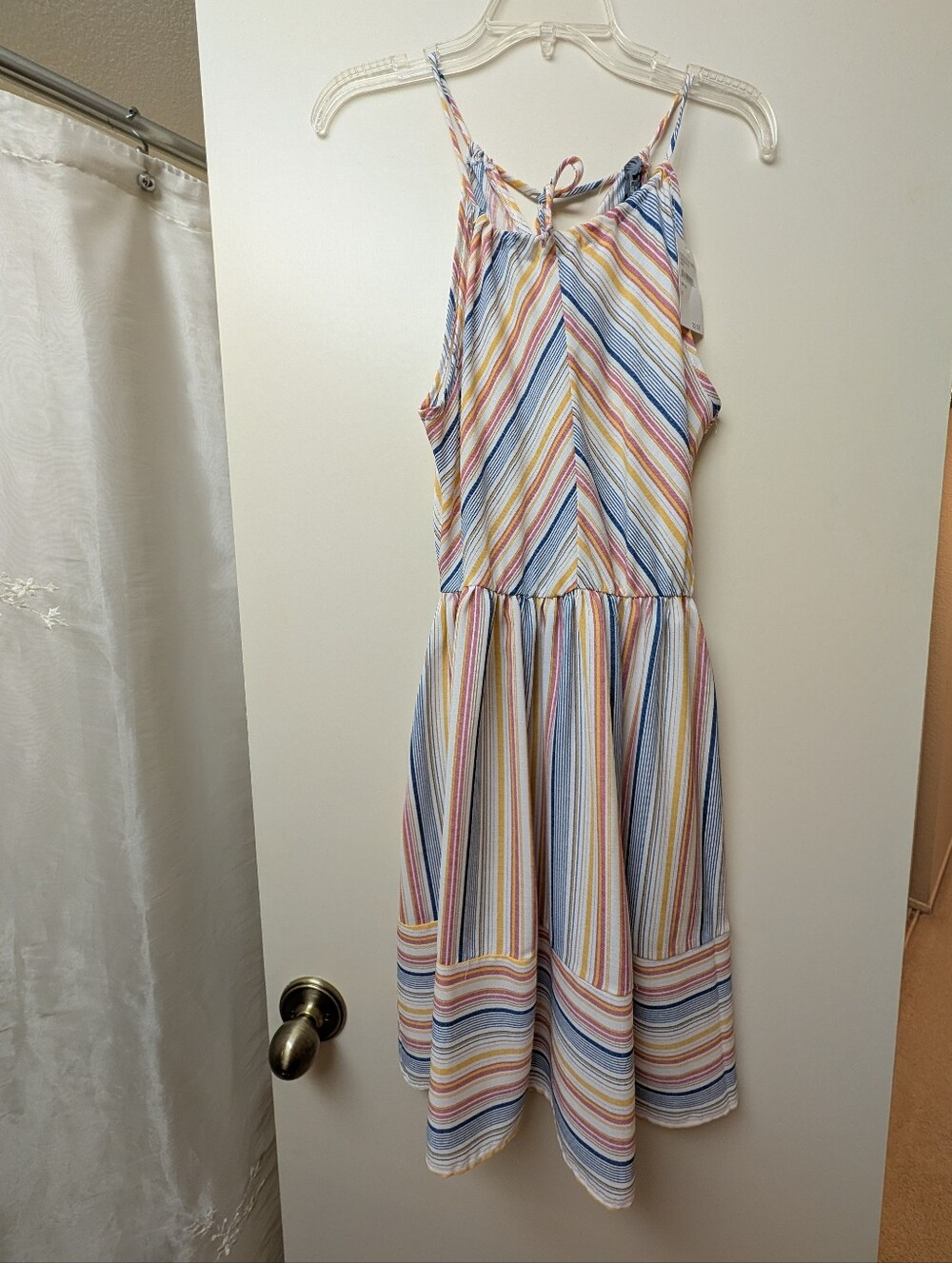 Multicolor Striped Sundress - Blue, Pink, Yellow, Cream